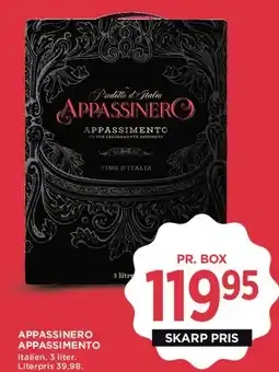 MENY APPASSINERO APPASSIMENTO tilbud