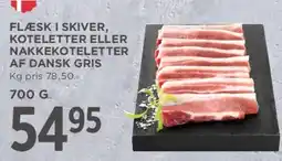 MENY Flæsk i skiver, koteletter eller nakkekoteletter af dansk gris tilbud