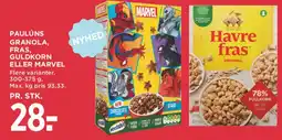MENY Paulúns granola, Fras, Guldkorn eller Marvel (morgenmadsprodukter) tilbud