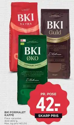 MENY BKI FORMALET KAFFE tilbud