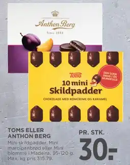 MENY Toms eller Anthon Berg tilbud
