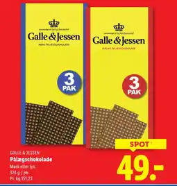 Lidl GALLE & JESSEN Pålægschokolade tilbud