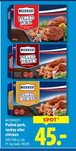 Lidl MCENNEDY Pulled pork, turkey eller chicken tilbud
