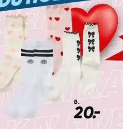 Bilka Valentine socks / strømper tilbud