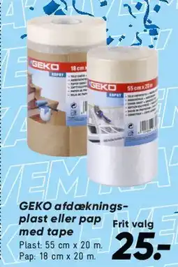 Bilka GEKO afdækningsplast/pap med tape tilbud