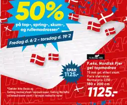 Bilka F.eks. Nordisk Fjer gel topmadras tilbud