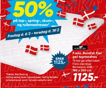 F.eks. Nordisk Fjer gel topmadras