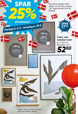 Bilka F.eks. alu ramme i sort tilbud