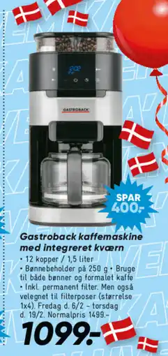 Bilka Gastroback kaffemaskine med integreret kværn tilbud