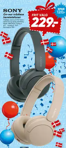 Bilka SONY On-ear trådløse høretelefoner tilbud