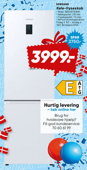 Bilka SAMSUNG Køle-fryseskab tilbud