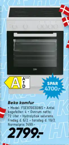 Bilka Beko komfur tilbud