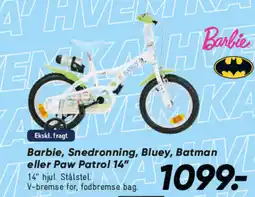 Bilka Barbie, Snedronning, Bluey, Batman eller Paw Patrol 14" tilbud