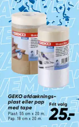 Bilka GEKO afdæknings- plast eller pap med tape tilbud