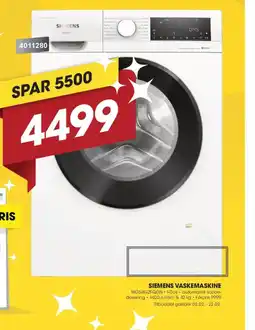 Punkt1 SIEMENS Vaskemaskine WG54G2FQDN tilbud