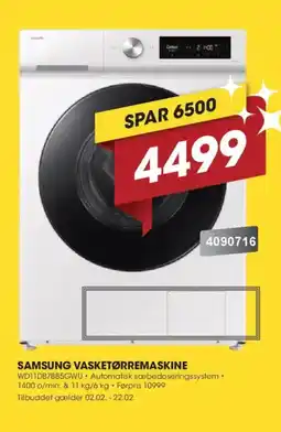 Punkt1 SAMSUNG Vasketørremaskine WD11DB7B85GWU tilbud