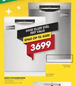 Punkt1 BOSCH Opvaskemaskine SMU4HMWOOS tilbud