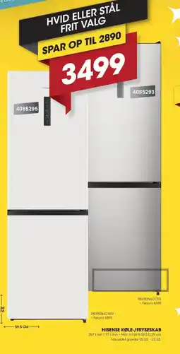 Punkt1 HISENSE Køle-/fryseskab RB390N4CWD1/ RB390N4CCD2 tilbud