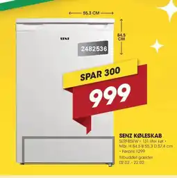 Punkt1 SENZ Køleskab SERF85EW tilbud