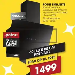 Punkt1 POINT Emhætte POHO3060INCB tilbud