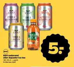 Netto Ego sodavand eller aquador ice tea tilbud