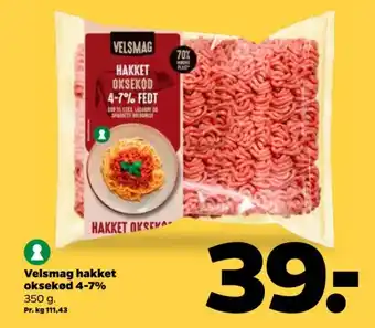 VELSMAG Hakket oksekød 4-7%