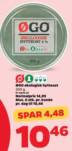Netto ØGO Økologisk hytteost tilbud
