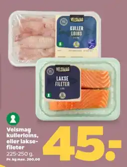 Netto VELSMAG Kullerloins, eller lakse-fileter tilbud