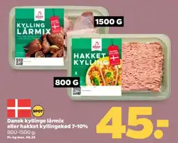 Netto Dansk kyllinge lårmix eller hakket kyllingekød 7-10% tilbud