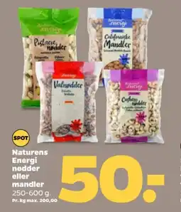 Netto NATURENS ENERGI Nødder eller mandler tilbud
