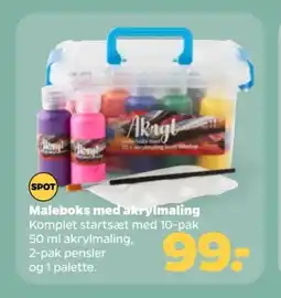 Netto Maleboks med akrylmaling tilbud