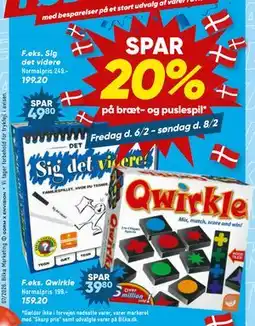 Bilka Spar 20% på bræt- og puslespil tilbud