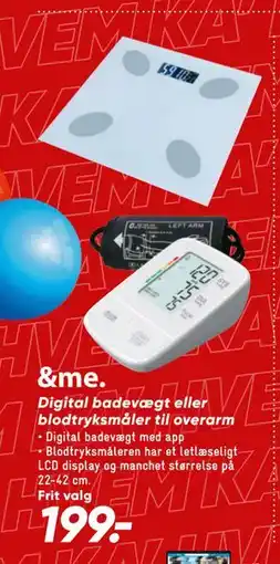 Bilka Digital badevægt eller blodtryksmåler til overarm tilbud