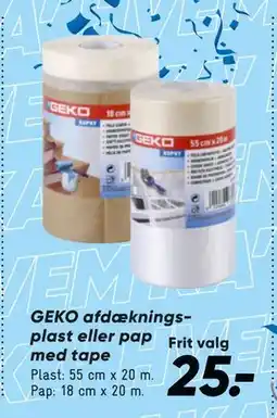 Bilka GEKO afdækningsplast eller pap med tape tilbud