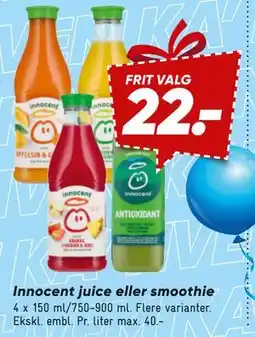 Bilka Innocent juice eller smoothie tilbud