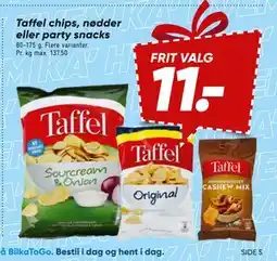 Bilka Taffel chips, nødder eller party snacks tilbud