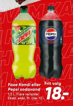 Bilka Faxe Kondi eller Pepsi sodavand tilbud