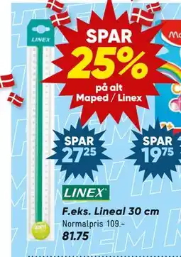 Bilka Lineal 30 cm tilbud