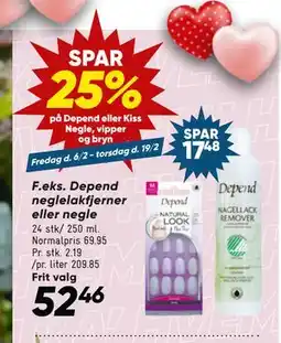 Bilka SPAR 25% på Depend eller Kiss Negle, vipper og bryn tilbud