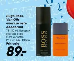 Bilka Hugo Boss, Van Gils eller Lacoste deodorant tilbud
