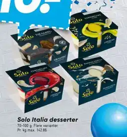 Bilka Solo Italia desserter tilbud