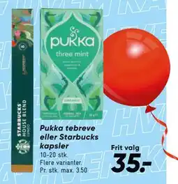 Bilka Pukka tebreve eller Starbucks kapsler tilbud