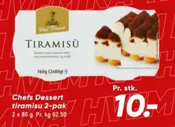 Bilka Chefs Dessert tiramisu 2-pak tilbud