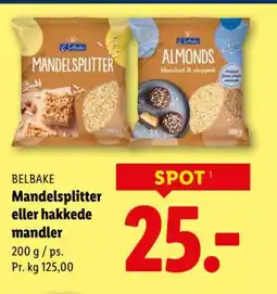 Lidl Belbake mandelsplitter eller hakkede mandler tilbud