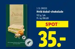 Lidl J. D. GROSS Hvid dubai-chokolade tilbud