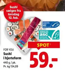 Lidl Sushi i hjerteform tilbud