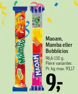 Føtex Maoam, Mamba eller Bubblics tilbud