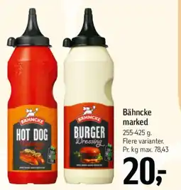 Føtex Bähncke hot dog / burger sauce tilbud