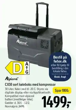Føtex Alpicool CX30 sort køleboks med kompressor tilbud