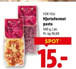 Lidl For you hjerteformet pasta tilbud
